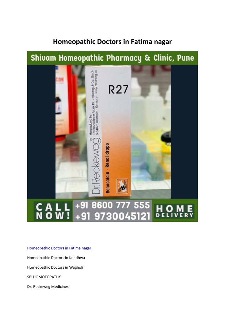 homeopathic doctors in fatima nagar n.w