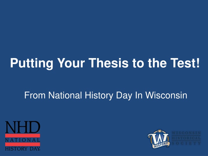 Taking a Stand in History: Thesis Evaluation