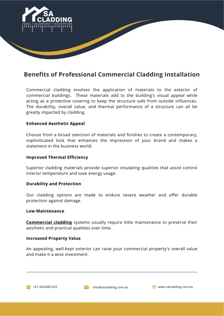 benefits of professional commercial cladding n.w
