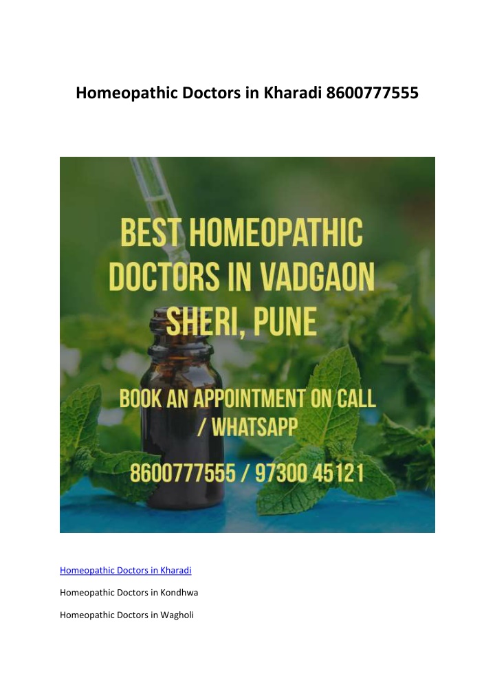 homeopathic doctors in kharadi 8600777555 n.w