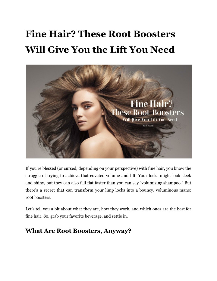 fine hair these root boosters n.w