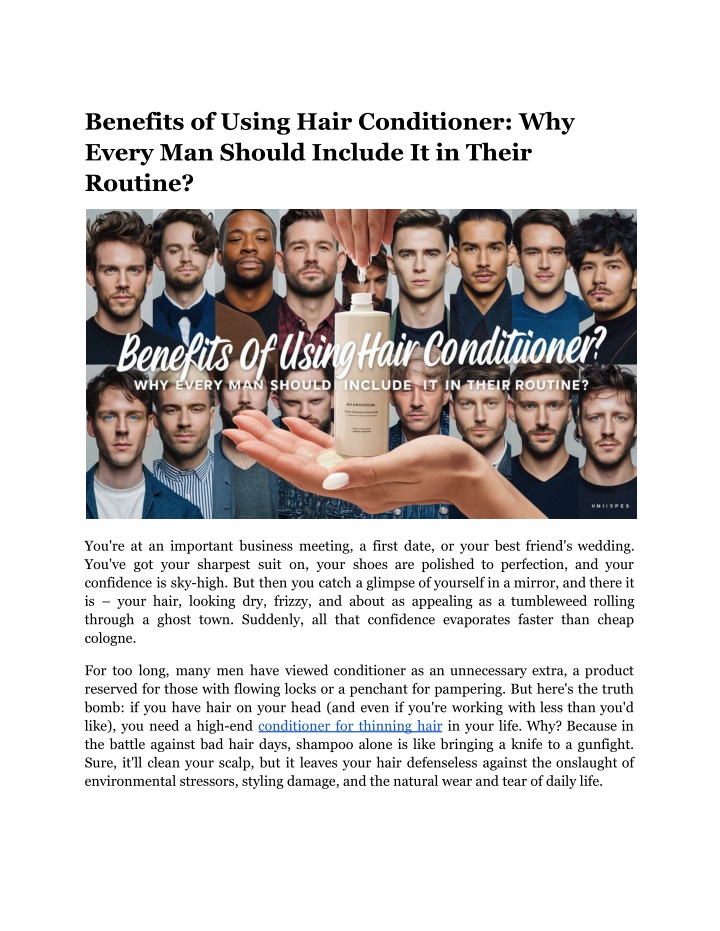 benefits of using hair conditioner why every n.w