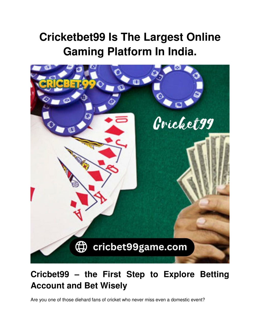 cricketbet99 is the largest online gaming l.w