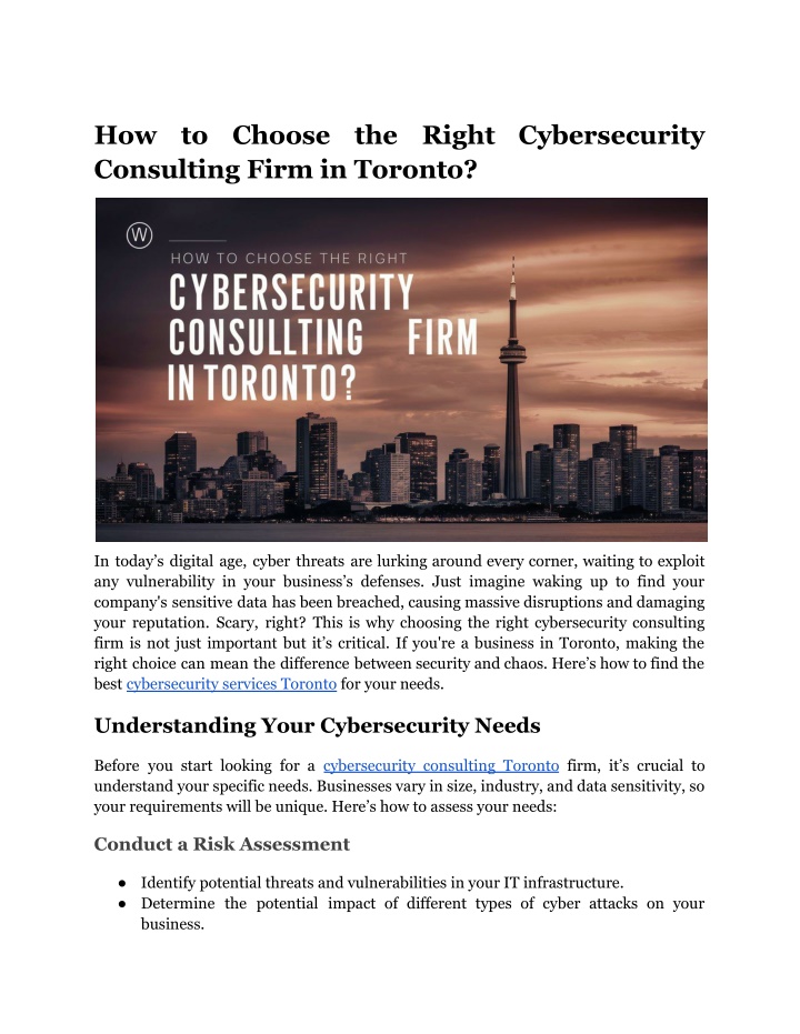 how consulting firm in toronto n.w