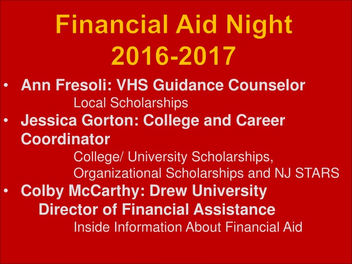 Voorhees High School Scholarship Application Details
