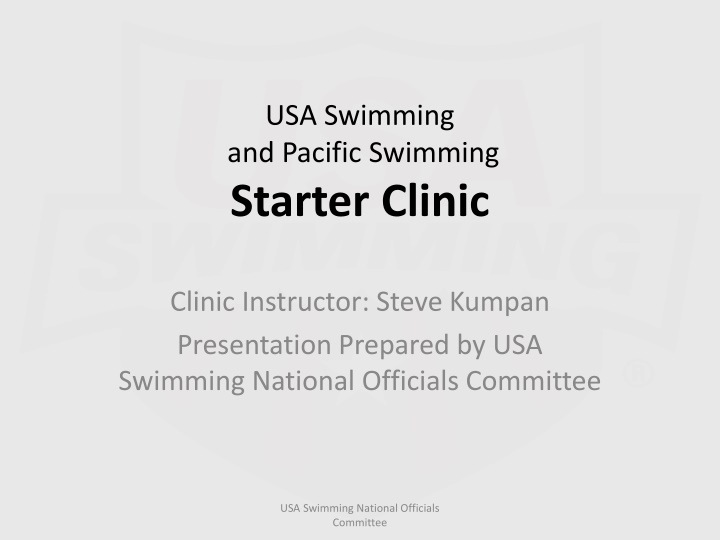 Starting Protocol in USA Swimming Clinics