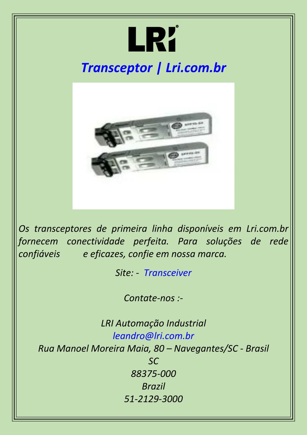 transceptor lri com br l.w