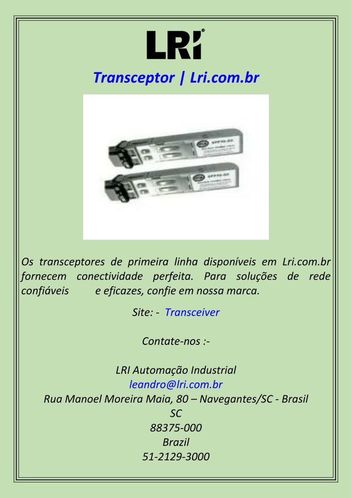 transceptor lri com br n.w