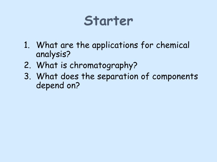 Chromatography for Chemical Analysis