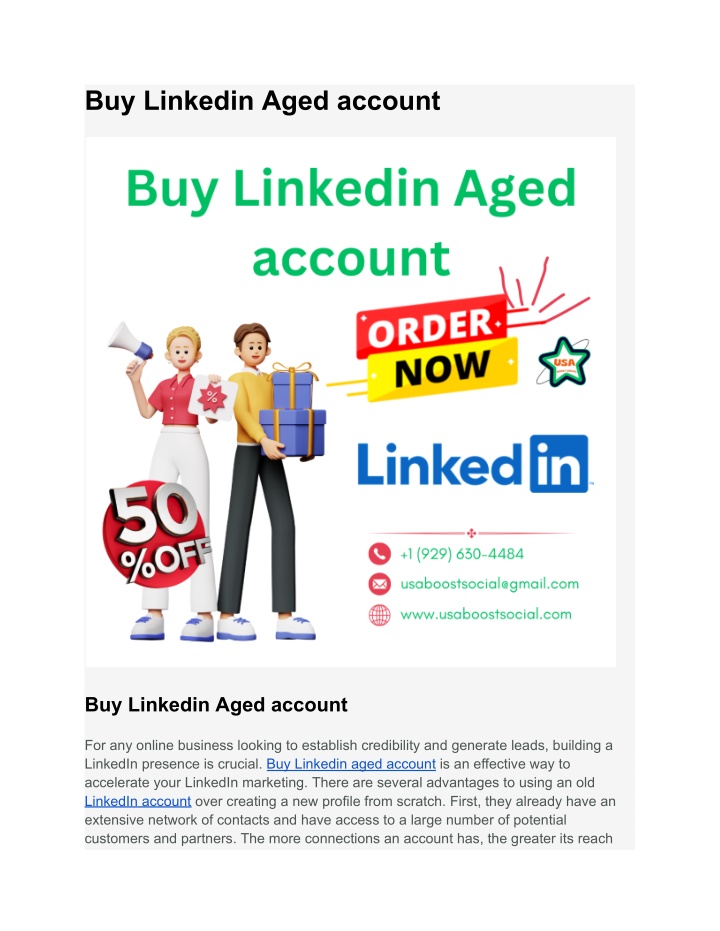 buy linkedin aged account n.w