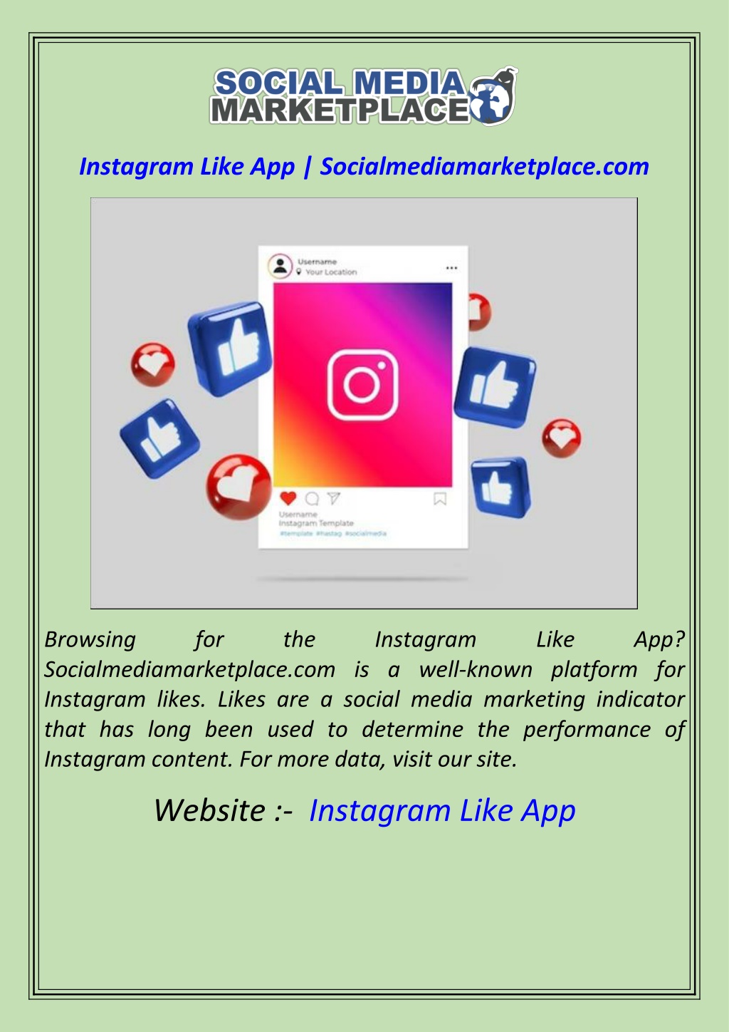 instagram like app socialmediamarketplace com l.w