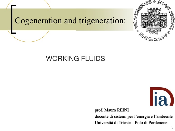 Working Fluids in Thermodynamic Systems