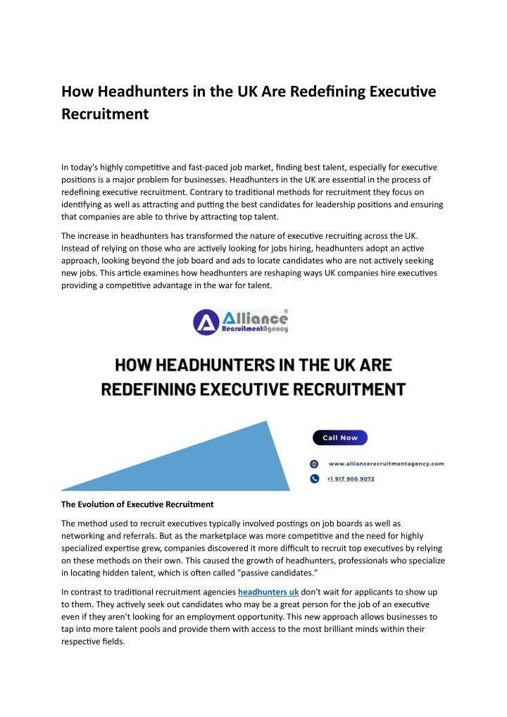 how headhunters in the uk are redefining n.w