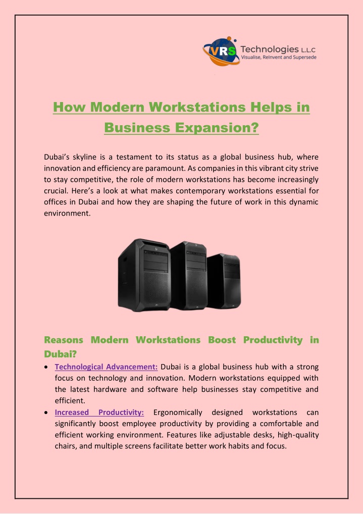 how modern workstations helps in business n.w
