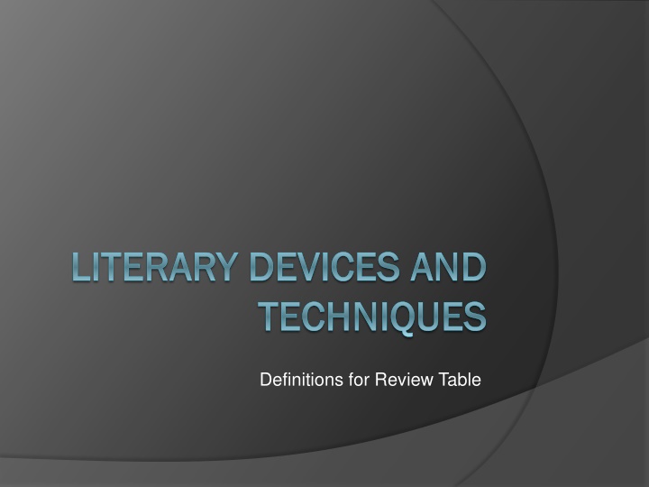 Literary Devices and Techniques in Storytelling