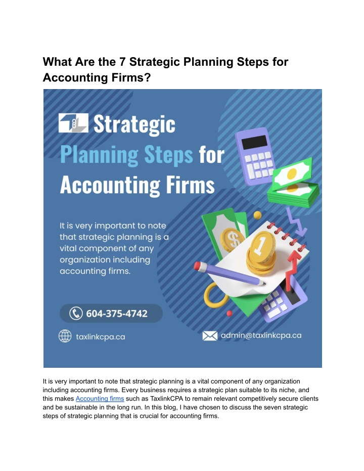 what are the 7 strategic planning steps n.w