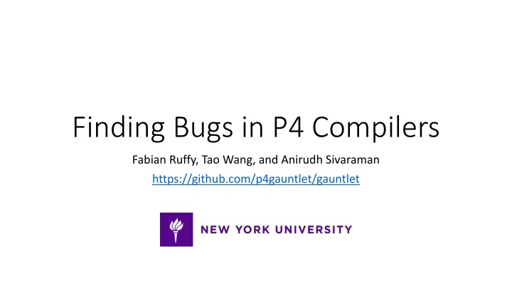 Finding Bugs in P4 Compilers