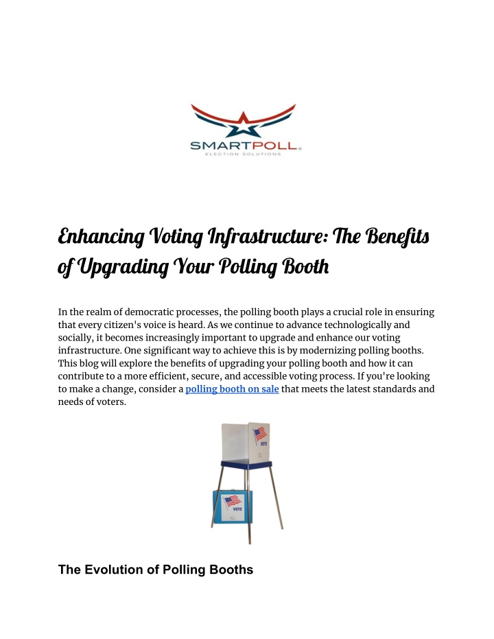 enhancin votin infrastructur benefit of upgradin n.w