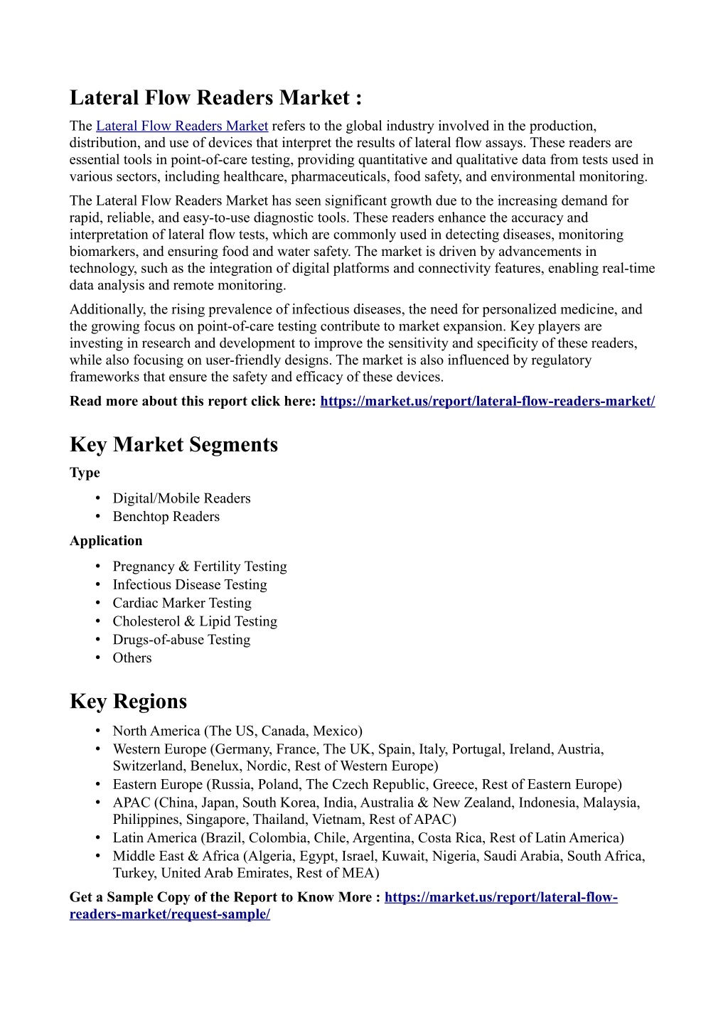 lateral flow readers market l.w