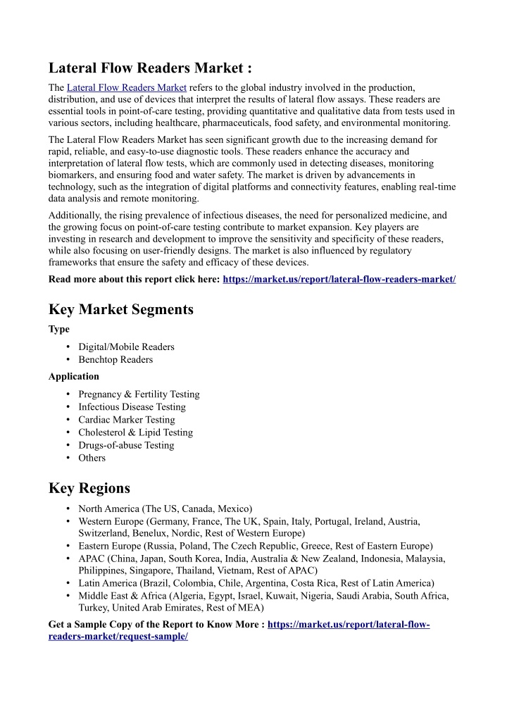 lateral flow readers market n.w