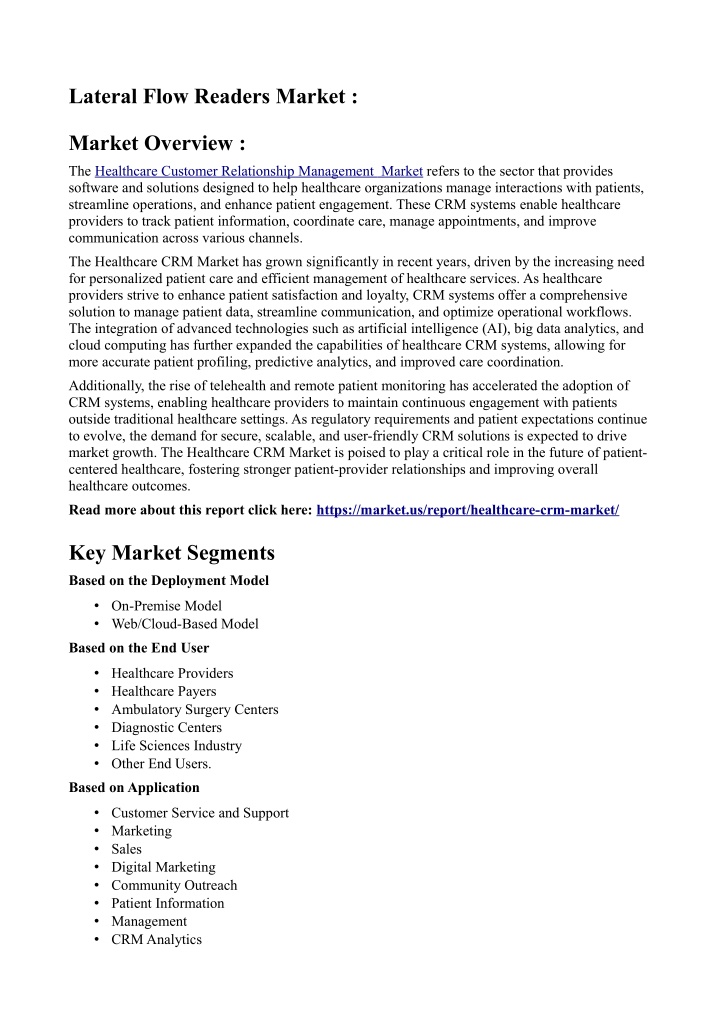 lateral flow readers market n.w