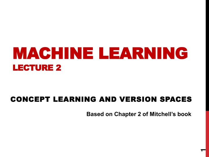 Concept Learning and Version Spaces in Machine Learning