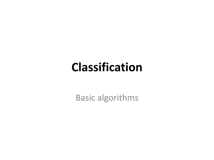 Basic Classification Algorithms in Machine Learning