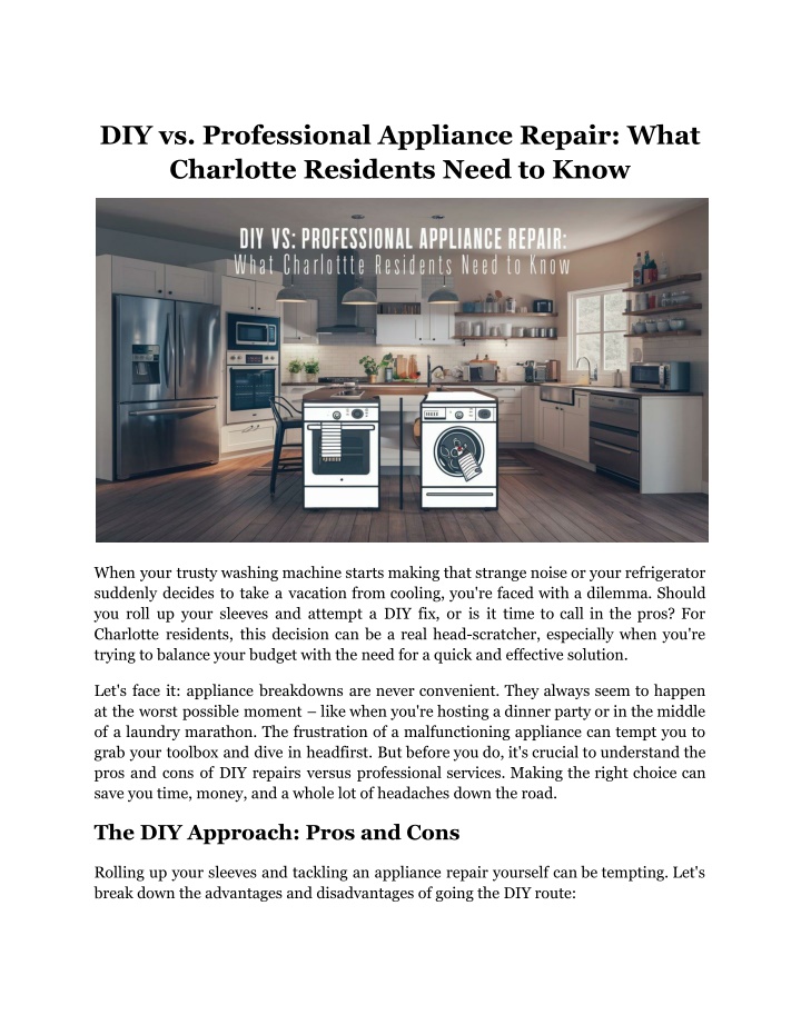 diy vs professional appliance repair what n.w