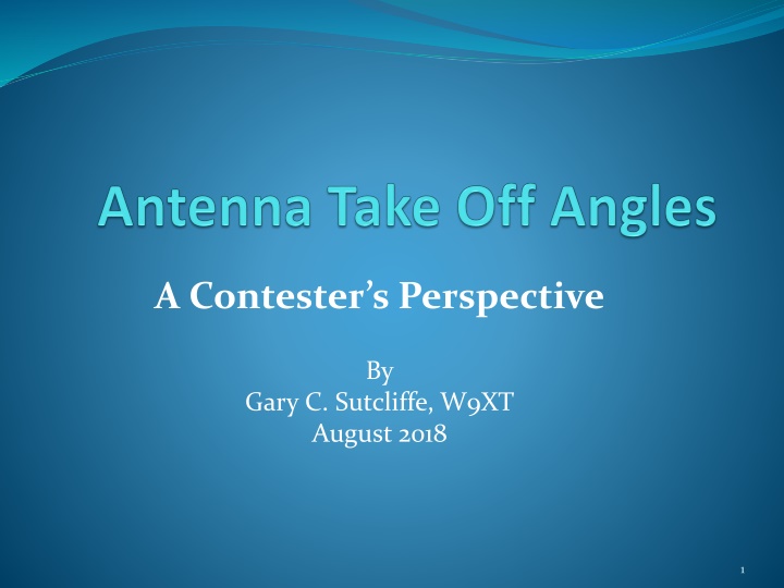 Antenna Take-Off Angles for Improved Performance