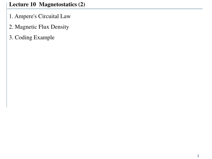 Ampere's Circuital Law in Magnetostatics