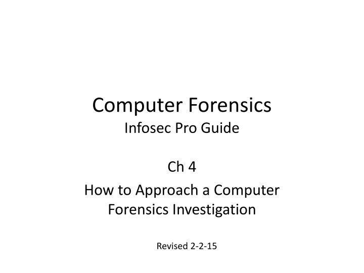 Digital Forensics Investigation Process Overview