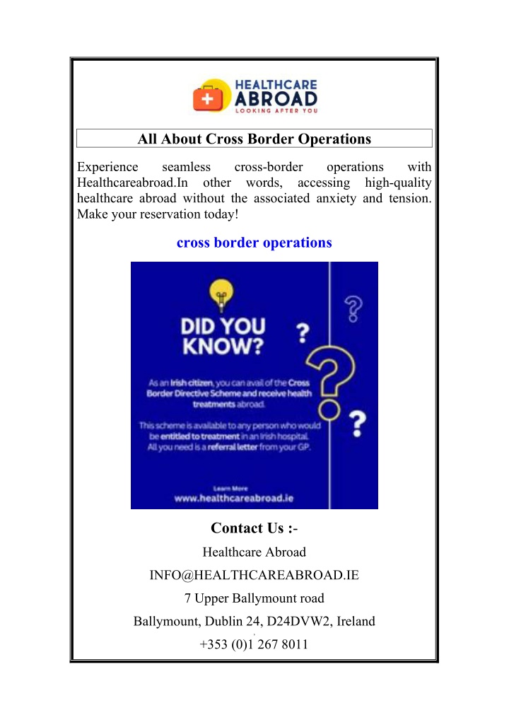 all about cross border operations n.w