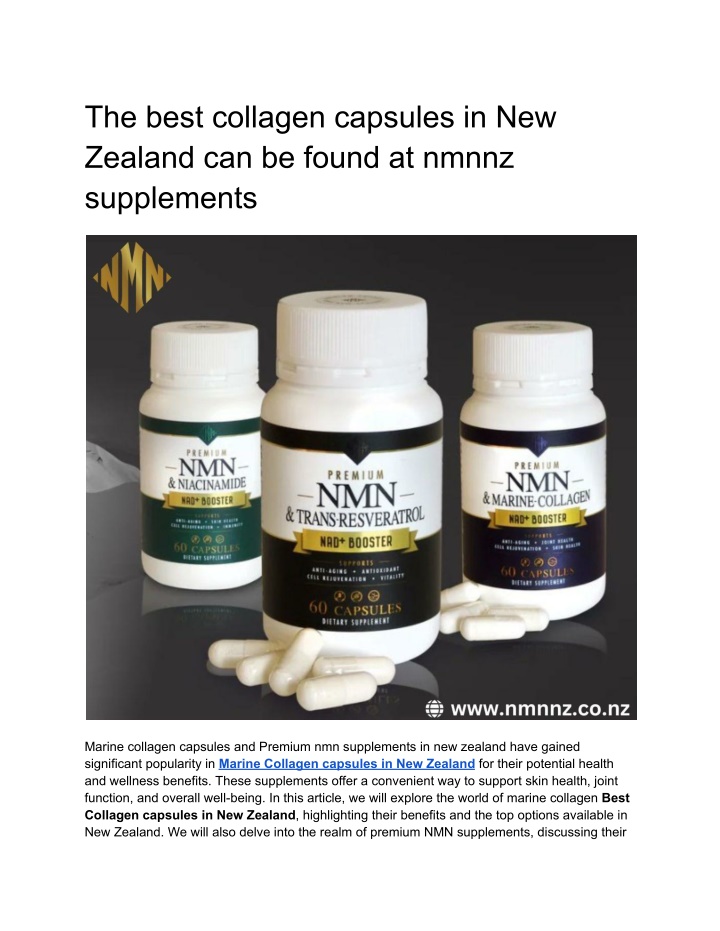 the best collagen capsules in new zealand n.w