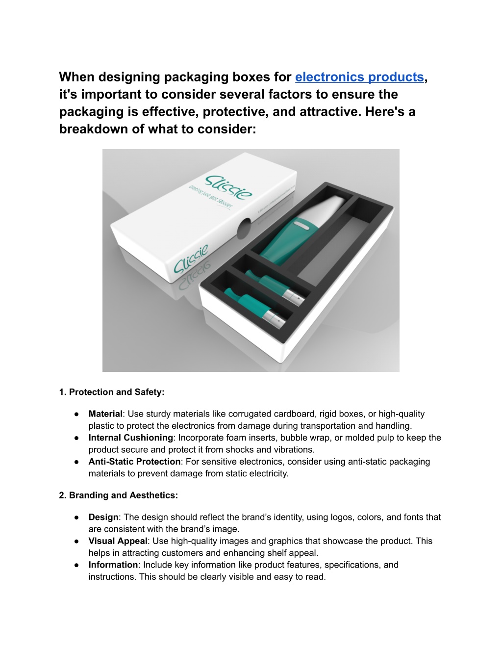 when designing packaging boxes for electronics l.w