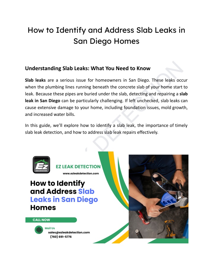 how to identify and address slab leaks n.w