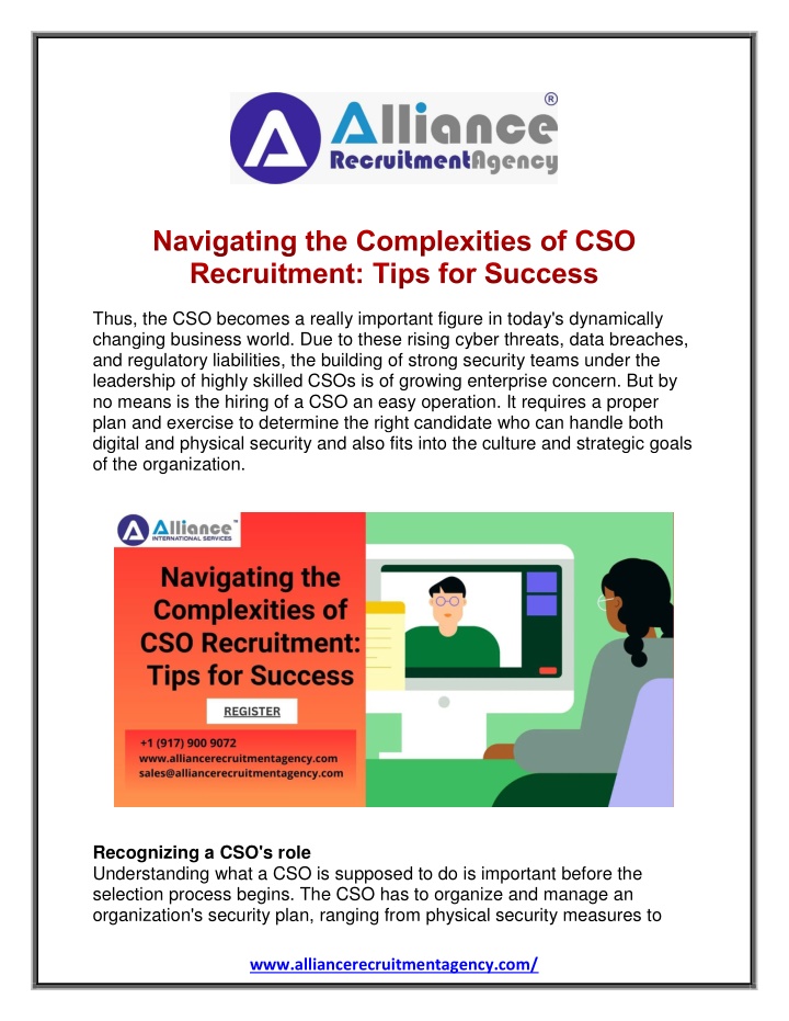 thus the cso becomes a really important figure n.w