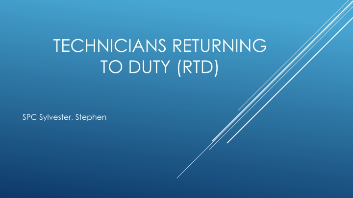 Return to Duty Process for Technicians