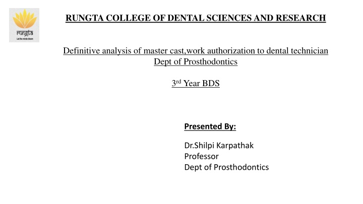 Dentist-Laboratory Relations in Dental Prosthodontics