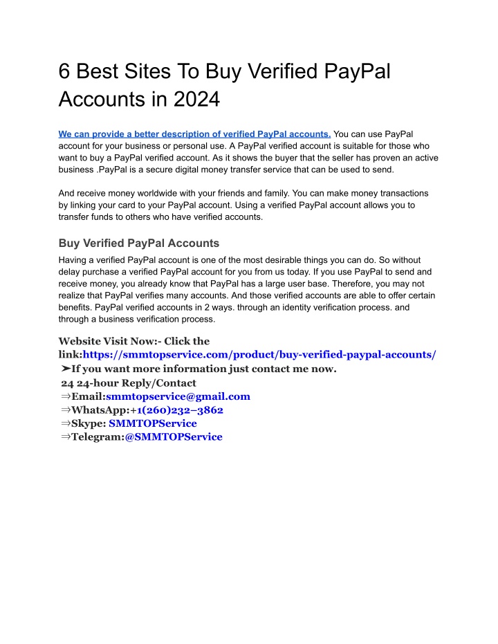 6 best sites to buy verified paypal accounts n.w