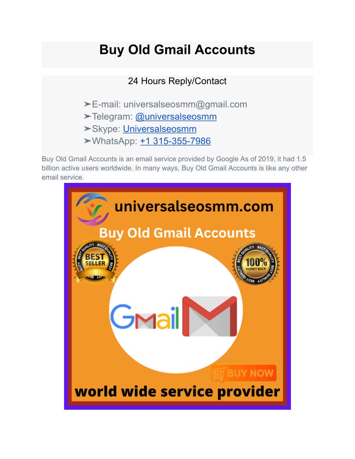 buy old gmail accounts n.w
