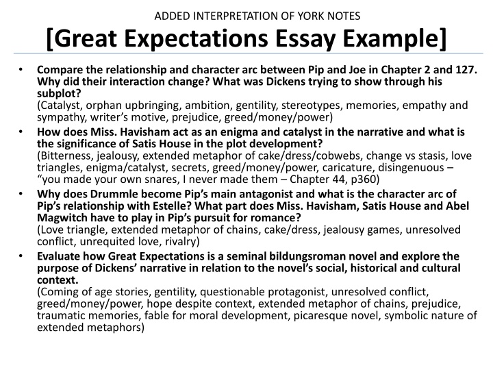 Transformation and Conflict in Great Expectations