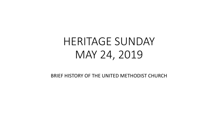 History of the United Methodist Church in America