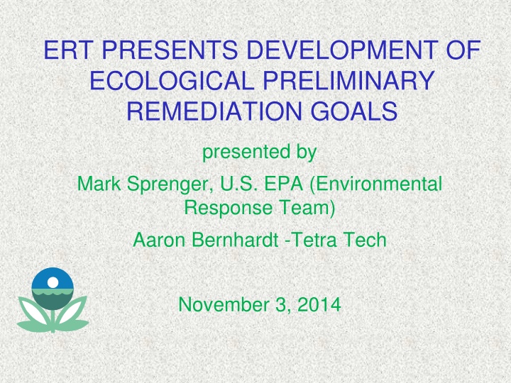 Eco-Remediation Goals Development Training Overview