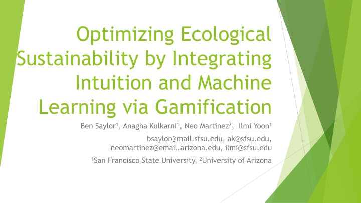 Enhancing Ecological Sustainability through Gamified Machine Learning