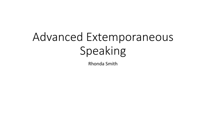 Mastering Extemporaneous Speaking Techniques
