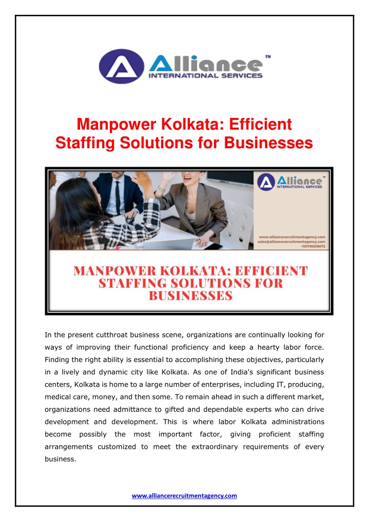 manpower kolkata efficient staffing solutions n.w