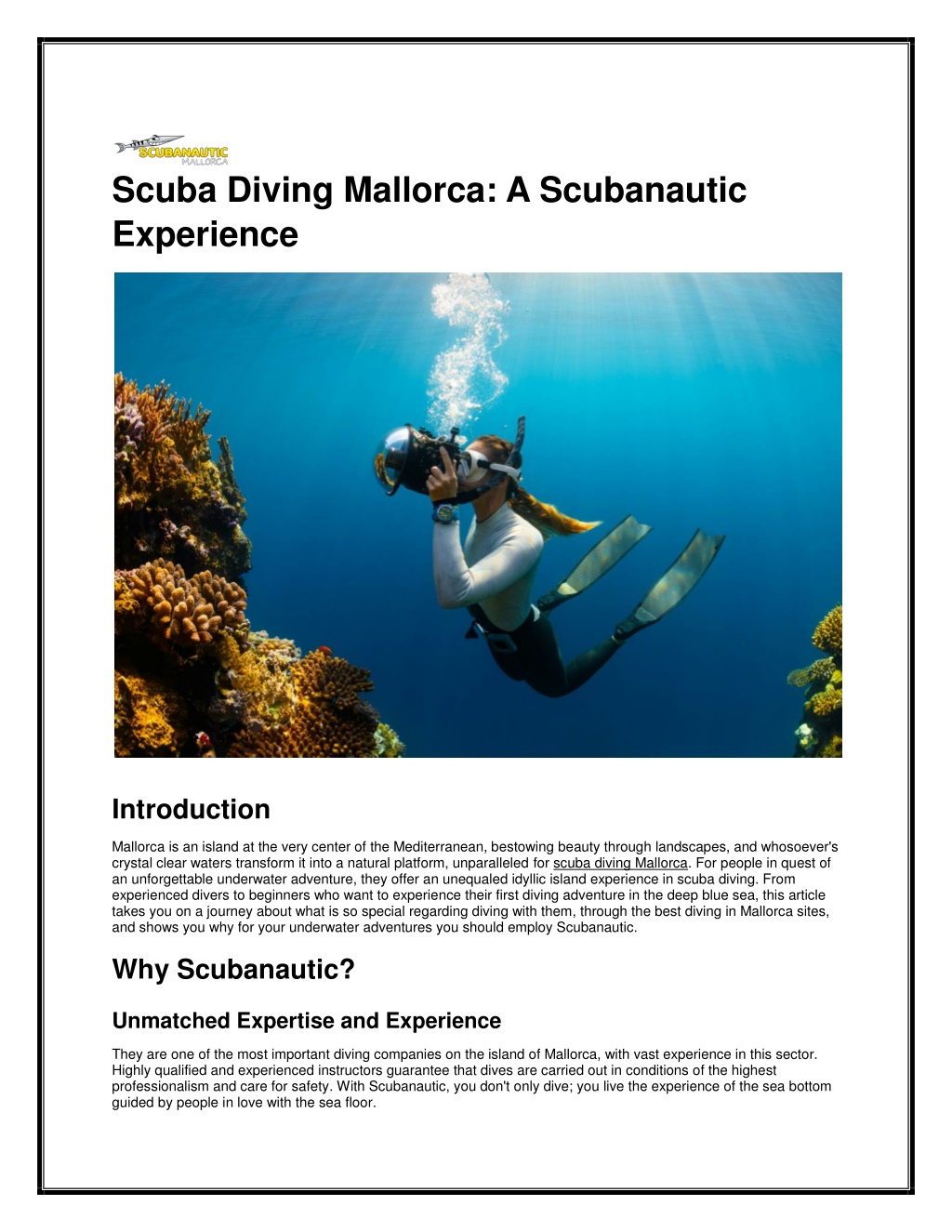 scuba diving mallorca a scubanautic experience l.w