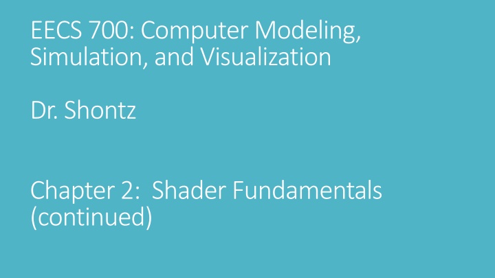 Shader Fundamentals: Compiler Control and Global Options