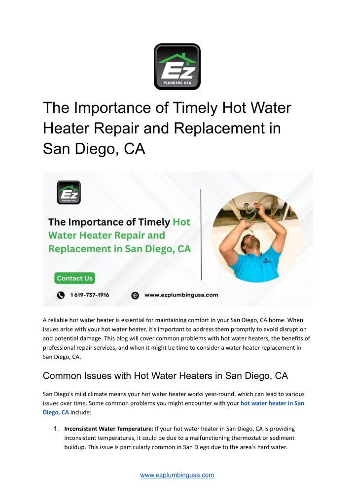 the importance of timely hot water heater repair n.w