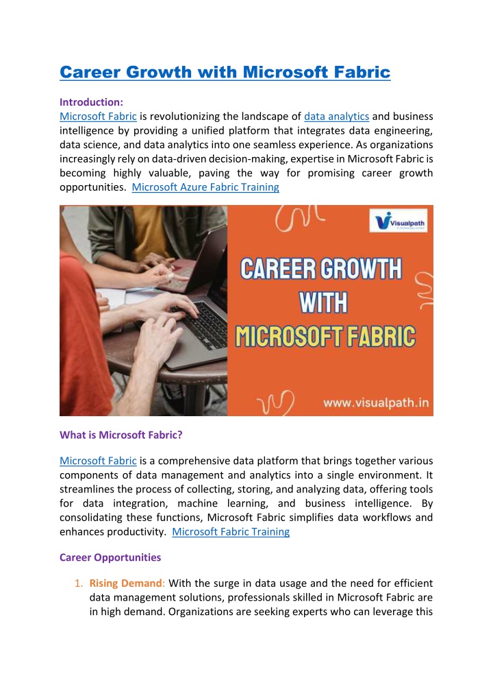 career growth with microsoft fabric n.w